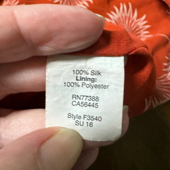 Madewell Silk Off the Shoulder Palm Red Sheath Mini Dress Boho Floral Size XS - Picture 7 of 9